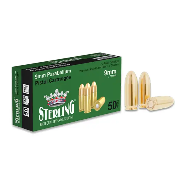 Sterling-9x19-Parabellum-FMJ-124-Grain-Tabanca-Mermisi