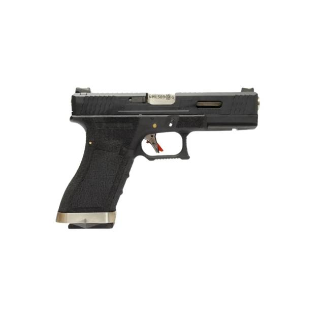 WE GLOCK18 Full Otomatik T5 GBB Siyah Gümüş Airsoft Tabanca